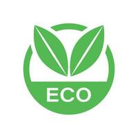 eco rótulo crachá vetor ícone dentro plano estilo. orgânico produtos carimbo ilustração em branco isolado fundo. eco natural Comida conceito.