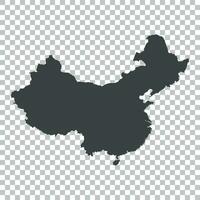 China mapa. cinzento vetor ilustração em isolado fundo