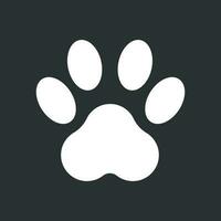 pata impressão ícone vetor ilustração isolado em Preto fundo. cachorro, gato, Urso pata símbolo plano pictograma.