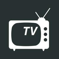 televisão ícone vetor ilustração dentro plano estilo isolado em Preto fundo. televisão símbolo para rede local projeto, logotipo, aplicativo, ui.