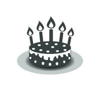 aniversário bolo com queimando velas pictograma ícone. simples pictograma para celebração, marketing, Internet conceito em branco fundo. na moda moderno vetor símbolo para rede local Projeto ou Móvel aplicativo