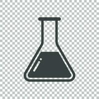 químico teste tubo pictograma ícone. químico laboratório equipamento isolado em isolado fundo. experimentar frascos para Ciência experimentar. na moda moderno vetor símbolo. simples plano ilustração