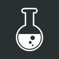 químico teste tubo pictograma ícone. químico laboratório equipamento isolado em Preto fundo. experimentar frascos para Ciência experimentar. na moda moderno vetor símbolo. simples plano ilustração