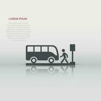 ícone da estação de ônibus em estilo simples. ilustração vetorial de parada automática em fundo branco isolado. conceito de negócio de veículo autobus. vetor