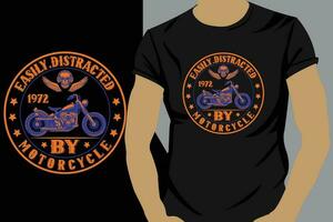 design de camiseta de moto vetor