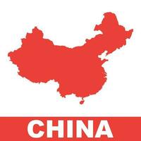 China mapa. colorida vermelho vetor ilustração em branco fundo