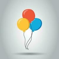 ar balão plano vetor ícone. aniversário baloon ilustração em branco fundo. balão o negócio conceito.