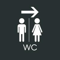 Banheiro, banheiro plano vetor ícone . homens e mulheres placa para Sanitário em Preto fundo.