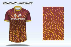 maquete de design de camiseta esportiva de camisa de futebol para clube de futebol vetor