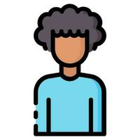 afro Garoto avatar vetor preenchidas esboço ícone