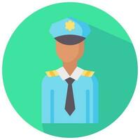 policial avatar vetor volta plano ícone