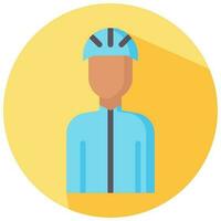 ciclista avatar vetor volta plano ícone