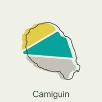 mapa do camiguin vetor Projeto modelo, nacional fronteiras e importante cidades ilustração