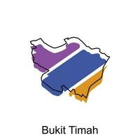 vetor mapa do bukit timah colorida ilustração modelo Projeto em branco fundo