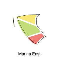 vetor mapa do marina leste colorida ilustração modelo Projeto em branco fundo