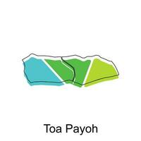 mapa do toa payoh vetor Projeto modelo, nacional fronteiras e importante cidades ilustração