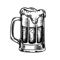 desenho animado estilo mão desenhado caneca do cerveja. isolado em branco fundo. vetor