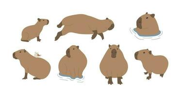 fofa capivara desenho animado em branco fundo 28312970 Vetor no