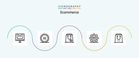 comércio eletrônico linha 5 ícone pacote Incluindo comércio eletrônico. carrinho. linha. pacote. comércio vetor
