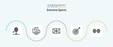 esporte linha 5 ícone pacote Incluindo peso. halteres. futebol. haltere. esporte vetor