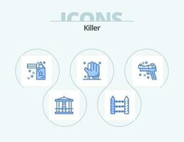 assassino azul ícone pacote 5 ícone Projeto. arma de fogo. mão. arame. dia das Bruxas. zippo vetor