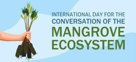 conversação do a mangue ecossistema dia. vetor ilustração. adequado para poster, bandeiras, campanha e cumprimento cartão.