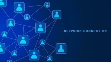 rede conexão com conectando pessoas. social rede, trabalho em equipe e global comunicação tecnologia conceito fundo. vetor ilustração.