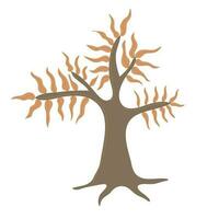 simples árvore com folhas. mão desenhado estilizado elemento para outono decorativo projeto, dia das Bruxas convite, colheita ou Ação de graças vetor