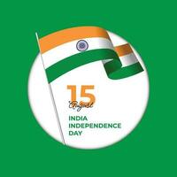 Índia independência dia bandeira modelo vetor