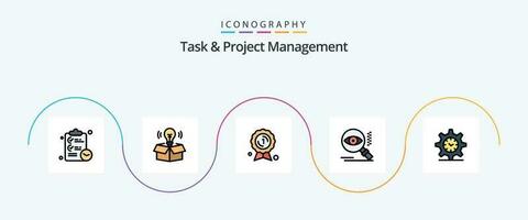 tarefa e projeto gestão linha preenchidas plano 5 ícone pacote Incluindo contexto. encontrar. prêmio. visualizar. olho vetor