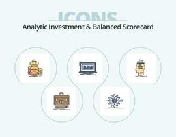 analítico investimento e equilibrado tabela de desempenho linha preenchidas ícone pacote 5 ícone Projeto. foco. atenção. renda. começar. mão vetor