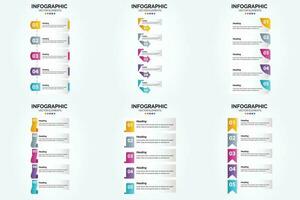 conjunto de design plano de infográficos de ilustração vetorial para folheto publicitário e revista vetor