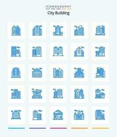 criativo cidade construção 25 azul ícone pacote tal Como trabalhar. escritório. Estado. prédio. construção vetor