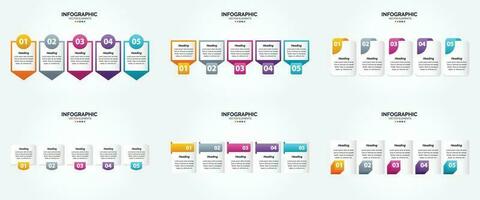 conjunto de design plano de infográficos de ilustração vetorial para folheto publicitário e revista vetor