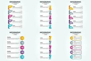 conjunto de design plano de infográficos de ilustração vetorial para folheto publicitário e revista vetor