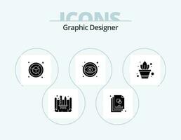 gráfico desenhador glifo ícone pacote 5 ícone Projeto. em vaso plantar. jardinagem. caixa. ferramenta. olho vetor