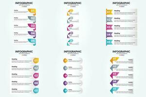 conjunto de design plano de infográficos de ilustração vetorial para folheto publicitário e revista vetor