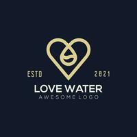 luxo amor água logotipo ilustração cor para a companhia vetor