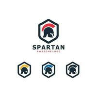 conjunto espartano logotipo Projeto vetor plano cor para seu companhia