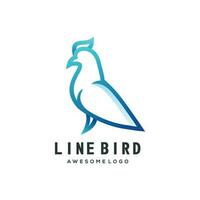 logotipo modelo pássaro gradiente linha arte colorida logotipo vetor