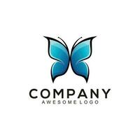 logotipo ilustração borboleta gradiente estilo vetor