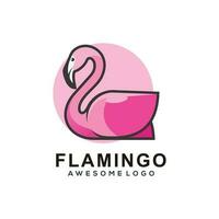 vetor logotipo ilustração flamingo simples mascote estilo