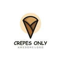 vetor logotipo ilustração crepes simples mascote estilo