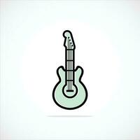 guitarra ícone em Preto fundo. vetor ilustração.