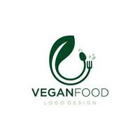 vegano Comida restaurante logotipo vetor modelo arte