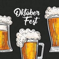 celebração do festival oktoberfest com decoração de cervejas vetor