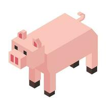 animal a partir de fazenda, figura ou modelo do porco vetor