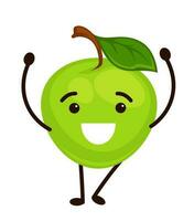 cara de maçã parecendo um desenho isolado de mascote de frutas
