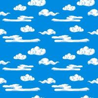Claro céu com nuvens, pixelizada arte desatado vetor