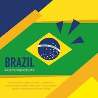 bandeira da celebração da independência do Brasil, com decoração do emblema da bandeira de ícones vetor